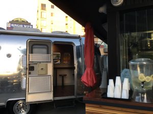 Fully air-conditioned trailer offers a cozy dining space.