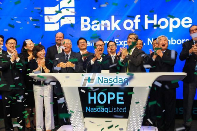 Bank of Hope directors are ringing the opening bell at the New York Stock Exchange on Aug. 24.