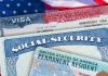 U.S. halts automatic SSN cards for immigrants; delays mount Green Card US Permanent resident USA. Social Security card. VISA United States of America. Electronic Diversity Visa Lottery DV-2022 DV Lottery Results. American flag on background.