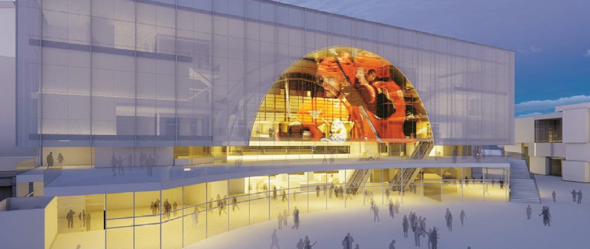Rendering of Honda Center renovation for BTS Jin solo tour, $1B project through 2027