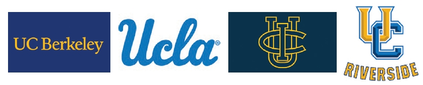 UC Berkeley, UCLA, UC Irvine, and UC Riverside logos shown side by side in university antisemitism lawsuit coverage