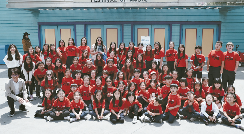 Laguna Road Choir competition winners pose after Knott’s music festival performance