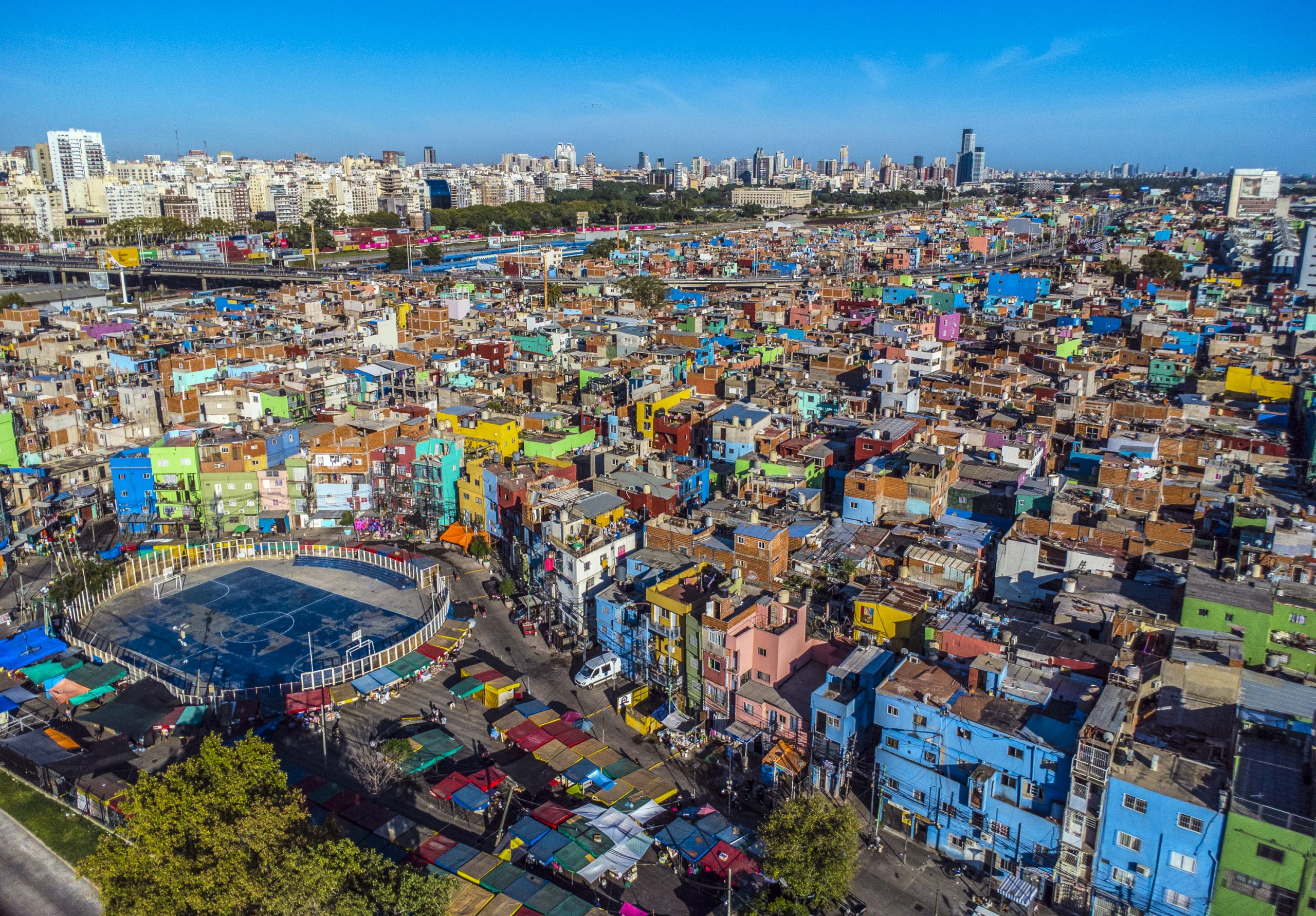 aerial view Villa 31 slum Buenos Aires