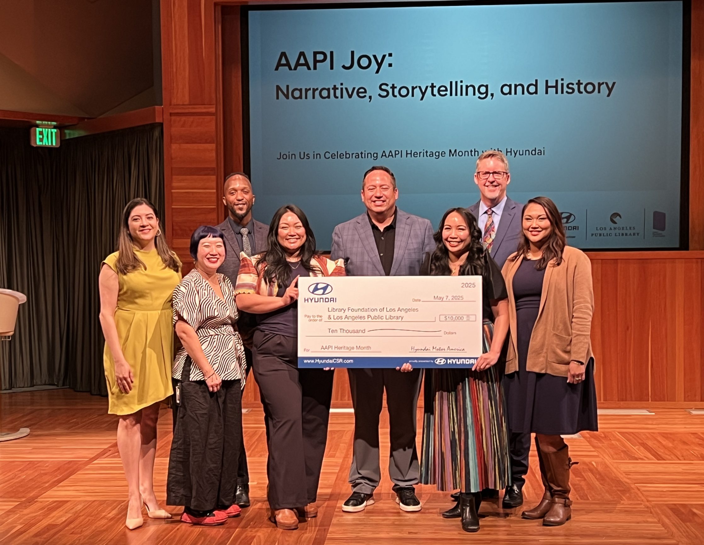 Hyundai Motor America presents a $10,000 donation to Los Angeles Public Library to support AAPI community cultural and language programs during Heritage Month.