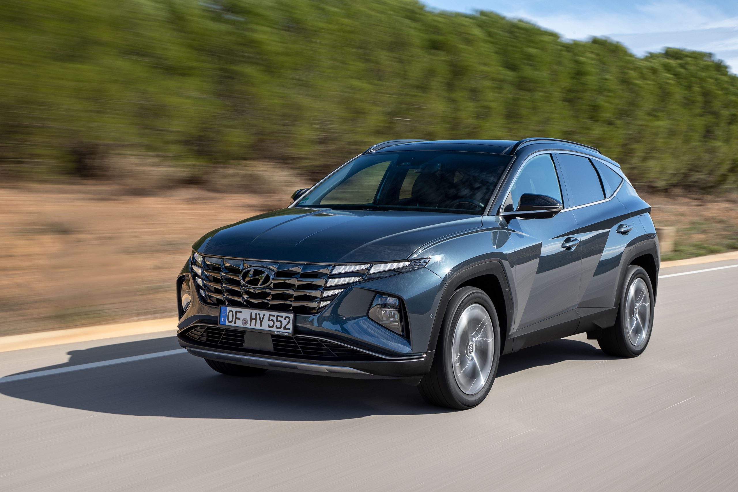 A Hyundai Tucson SUV with strong Korean car sales in April 2025.