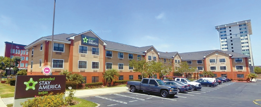 Street view of Extended Stay America in Torrance proposed for homeless housing