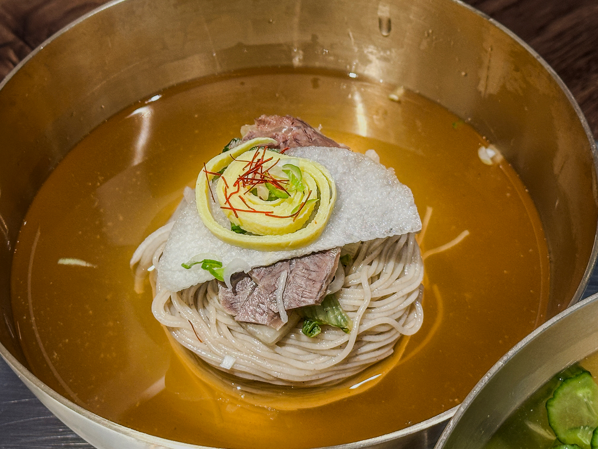 Pyongyang naengmyeon noodles Seogwan by Yellowcow Kbbq LA Koreatown