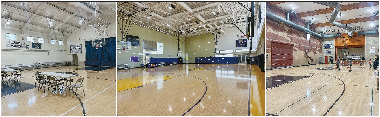 LA cooling centers Normandie, Lafayette, and Chateau recreation center interiors during heatwave