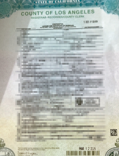 marriage certificate filed for Korean spouse green card interview arrest case