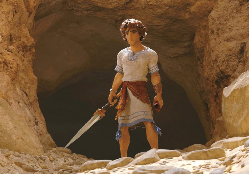 David animated film promotional image released by Angel Studios showing the biblical hero David