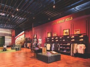 Anta Beverly Hills store interior showing running and lifestyle footwear displays at 330 N Beverly Dr.