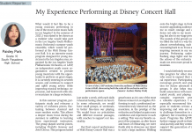 My Experience Performing at Disney Concert Hall